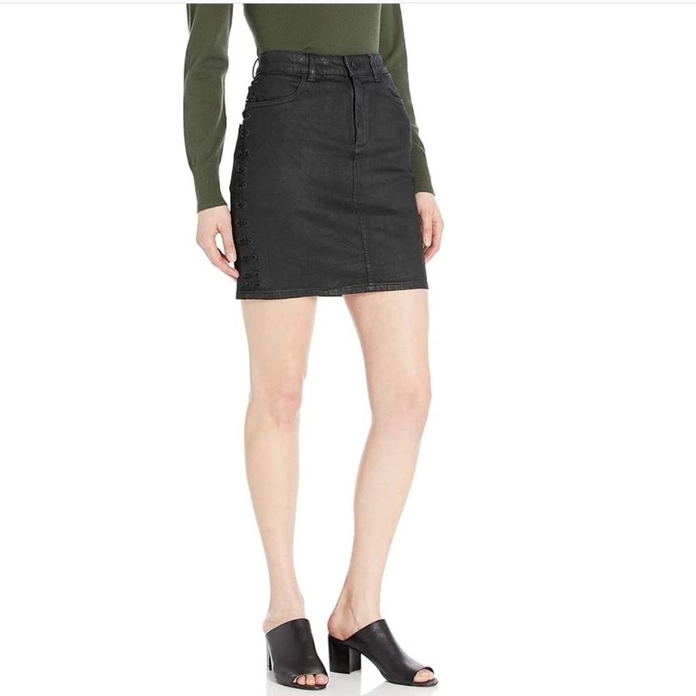 NWT DL1961 lace up denim skirt XS